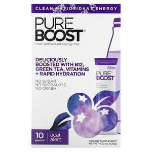 Pureboost, Clean Antioxidant Energy Mix, Acai Alert, 10 пакетиков по 12 г (0,42 унции) (Товар снят с продажи) 