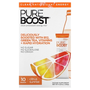 Pureboost, Чистая энергетическая смесь с антиоксидантами, Citrus Sunrise, 10 пакетиков, 12 г (0,42 унции) (Товар снят с продажи) 