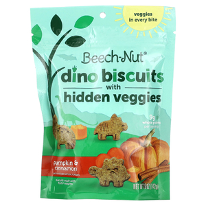 Beech-Nut, Dino Biscuits со скрытыми овощами, тыквой и корицей, 142 г (5 унций) (Товар снят с продажи) 