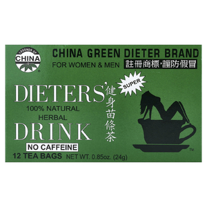 Uncle Lee's Tea, Dieters' 100% натуральный травяной напиток, без кофеина, 12 чайных пакетиков, 24 г (0,85 унции)