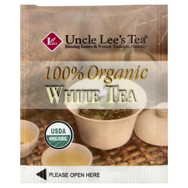 Uncle Lee's Tea, органический белый чай, 40 чайных пакетиков, 64 г (2,26 унции)