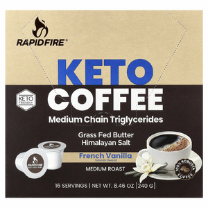 RAPIDFIRE , кофе с кето-кето, французская ваниль, средней обжарки, 16 стручков, 240 г (8,46 унции) (Товар снят с продажи) 