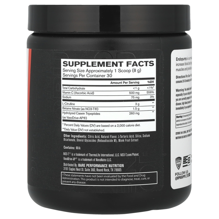 BPN, Endo Pump, Muscle Pump Enhancer, голубая малина, 240 г (8,5 унции) (Товар снят с продажи) 