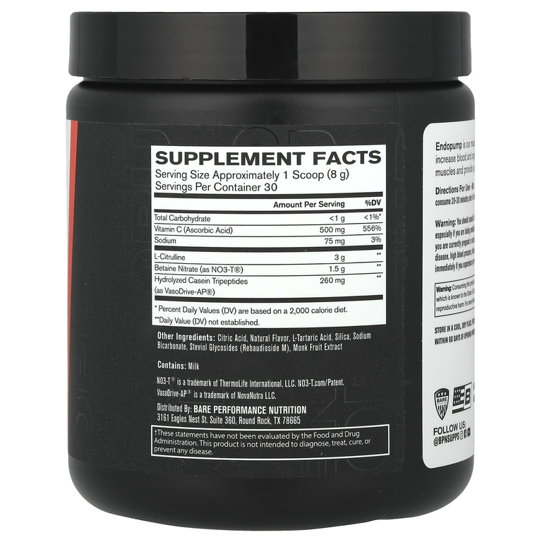 BPN, Endo Pump, Muscle Pump Enhancer, голубая малина, 240 г (8,5 унции)