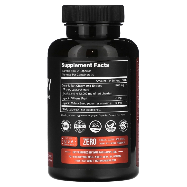 NutraChamps, Вишня, 12000 мг, 60 веганских капсул (Товар снят с продажи) 