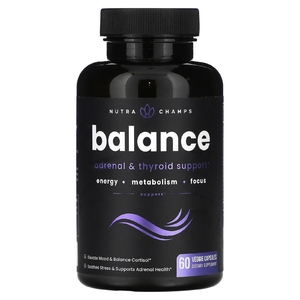 NutraChamps, Balance, поддержка надпочечников и щитовидной железы, 60 растительных капсул