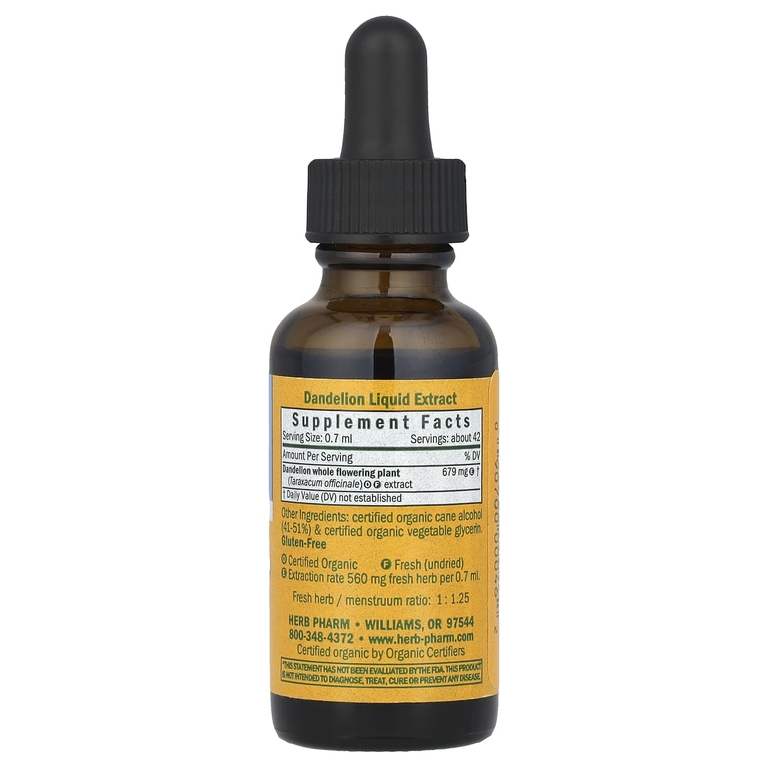Herb Pharm, одуванчик, 30 мл (1 жидк. унция) (679 мг в 1 порции)