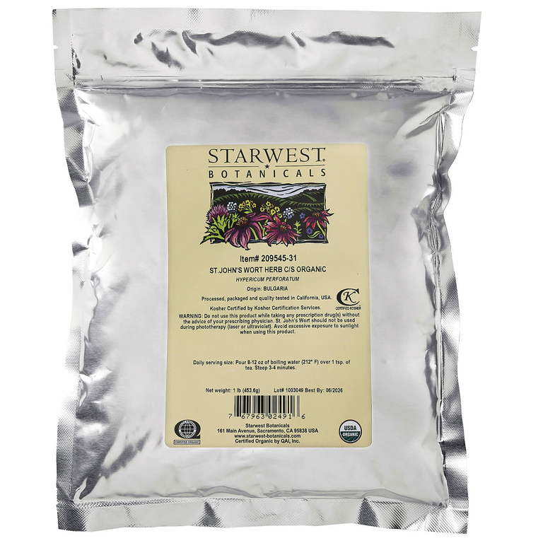 Starwest Botanicals, Органический зверобой C / S, 453,6 г (1 фунт)