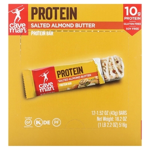 Caveman Foods, Protein Bar, соленое миндальное масло, 12 батончиков, 43 г (1,52 унции) (Товар снят с продажи) 