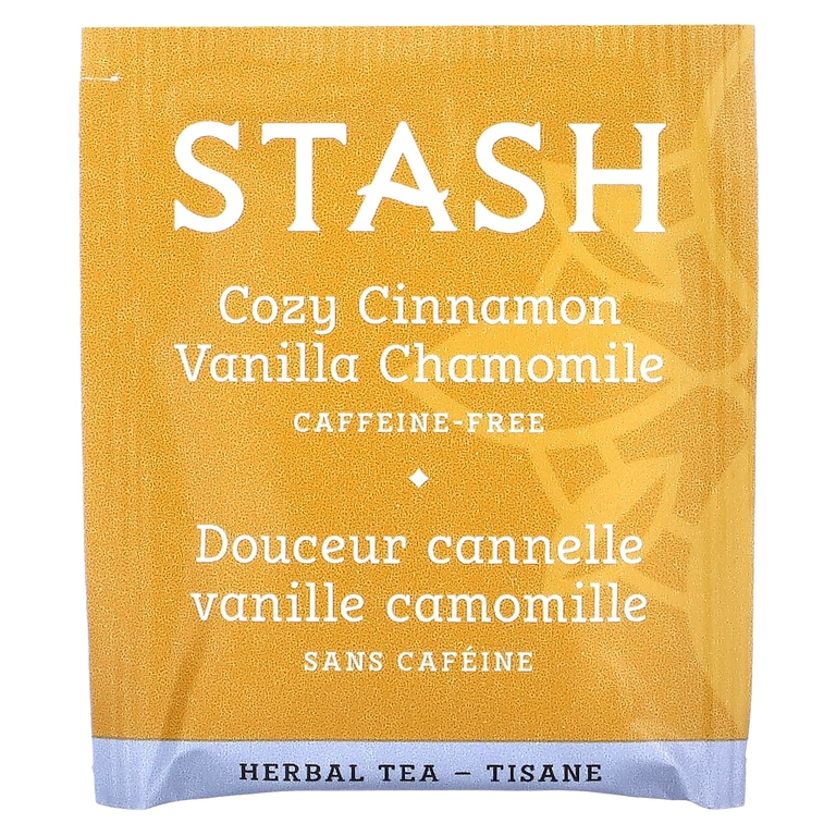 Stash Tea, Herbal Tea, корица, ваниль и ромашка, без кофеина, 18 чайных пакетиков, 25 г (0,8 унции)