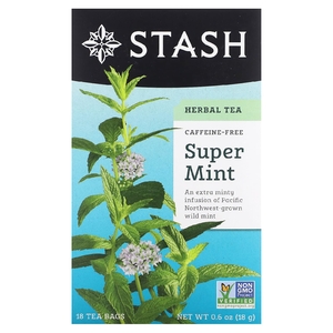 Stash Tea, Herbal Tea, Super Mint, без кофеина, 18 чайных пакетиков, 18 г (0,6 унции) (Товар снят с продажи) 