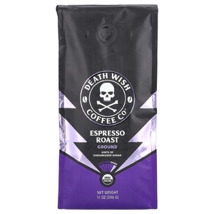 Death Wish Coffee, Молотый, обжаренный эспрессо, 396 г (14 унций)