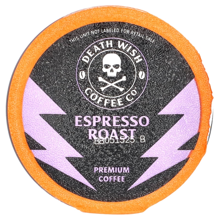 Death Wish Coffee, Порционные кофейные капсулы, обжарка эспрессо, темный, 10 капсул по 11,5 г (0,40 унции)