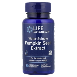 Life Extension, растворимый в воде экстракт семян тыквы, 60 вегетарианских капсул (262 мг в 1 капсуле)
