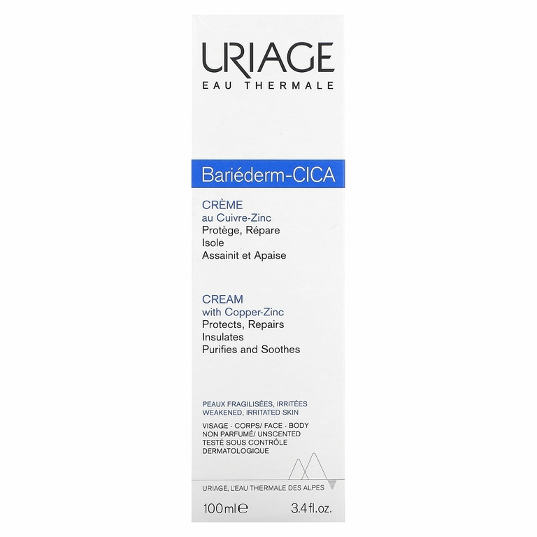 Uriage, Bariederm-Cica, крем с медью и цинком, без запаха, 100 мл (3,4 жидк. унции)
