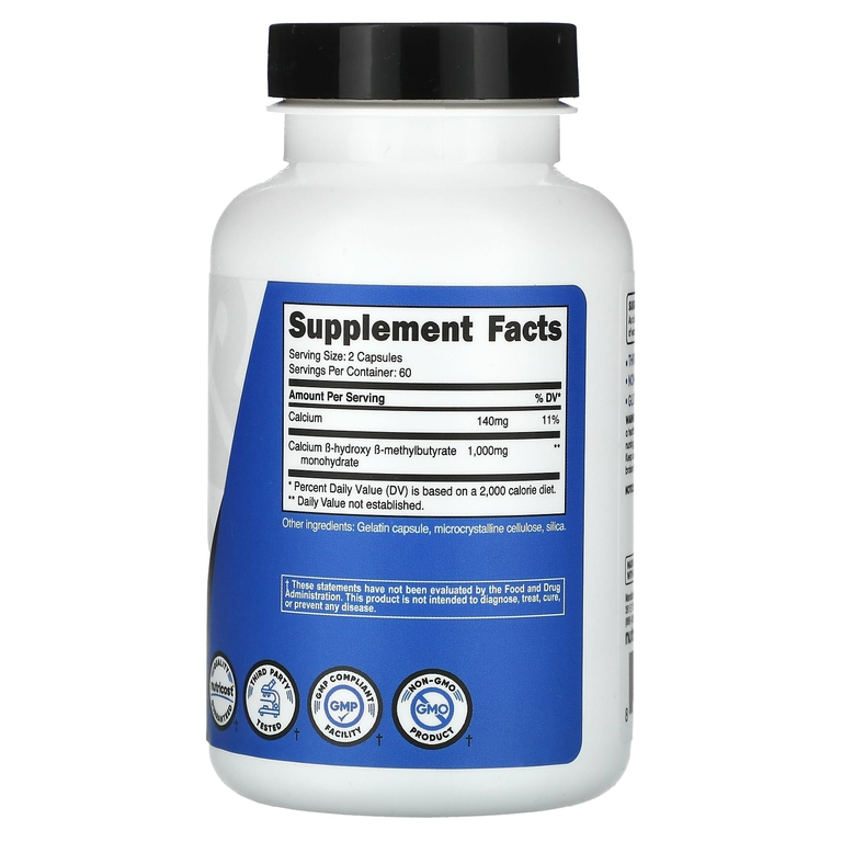 Nutricost, Performance, HMB, 120 капсул (500 мг на капсулу)