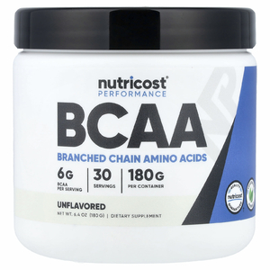 Nutricost, Performance, BCAA, без добавок, 180 г (6,4 унции)