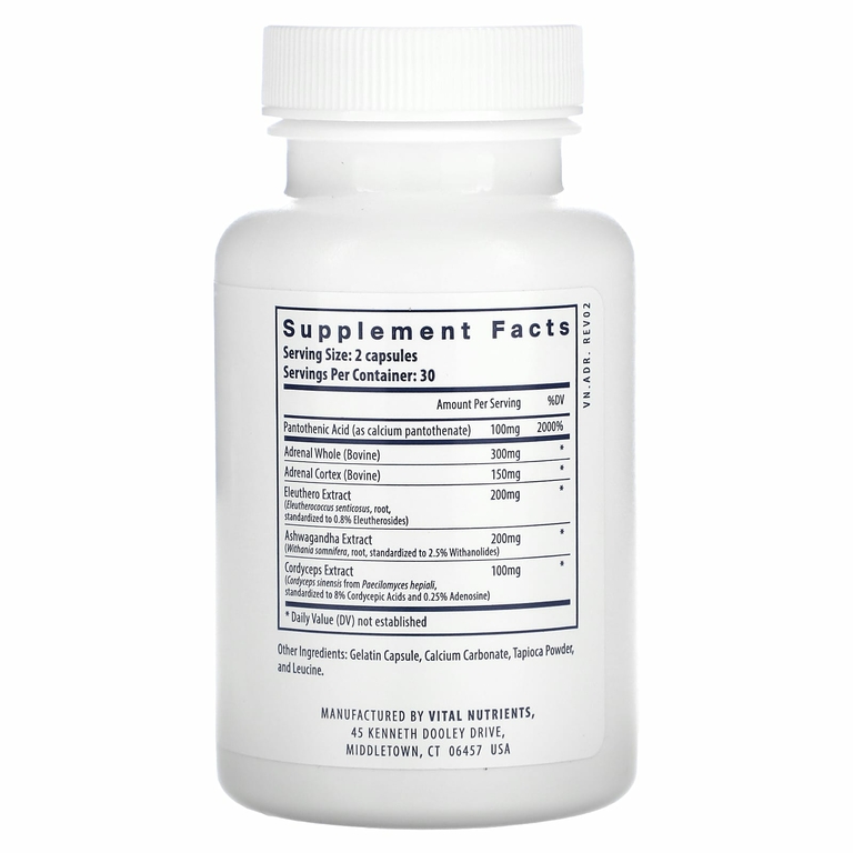 Vital Nutrients, Поддержка надпочечников`` 60 капсул