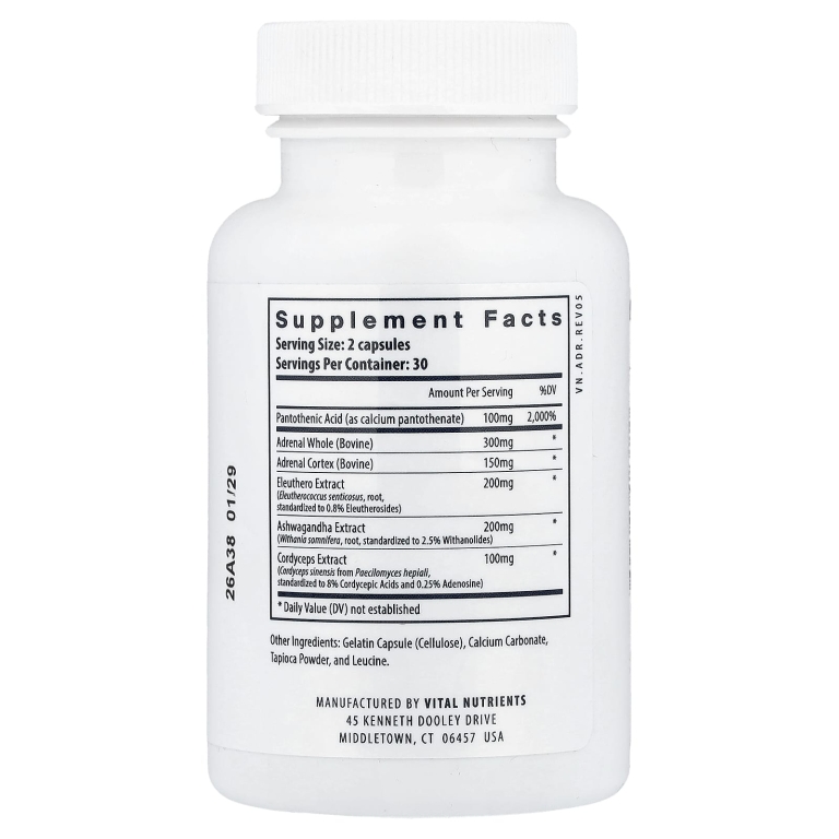 Vital Nutrients, Поддержка надпочечников`` 60 капсул