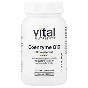 Vital Nutrients, Коэнзим Q10, 300 мг, 30 веганских капсул