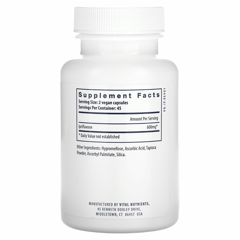 Vital Nutrients, Иприфлавон, 600 мг, 90 веганских капсул (300 мг в каждой капсуле)