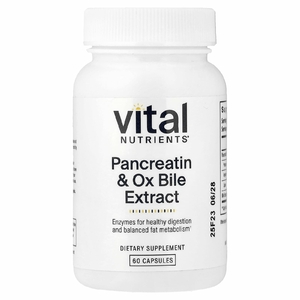 Vital Nutrients, Панкреатин и экстракт бычьей желчи, 60 капсул