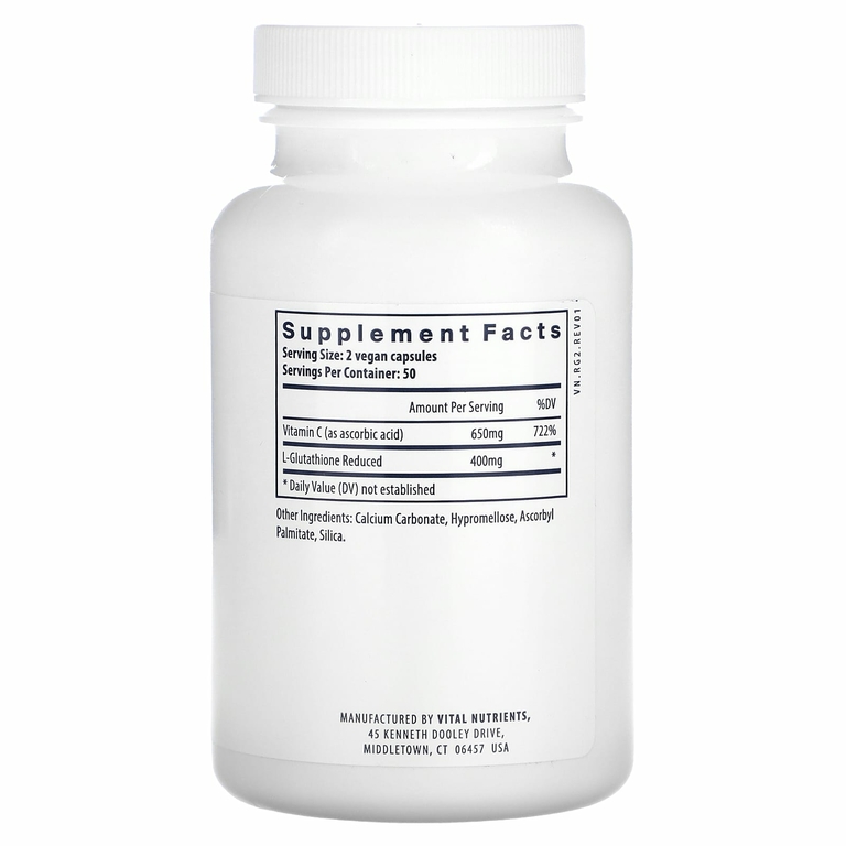 Vital Nutrients, Глутатион`` 100 веганских капсул