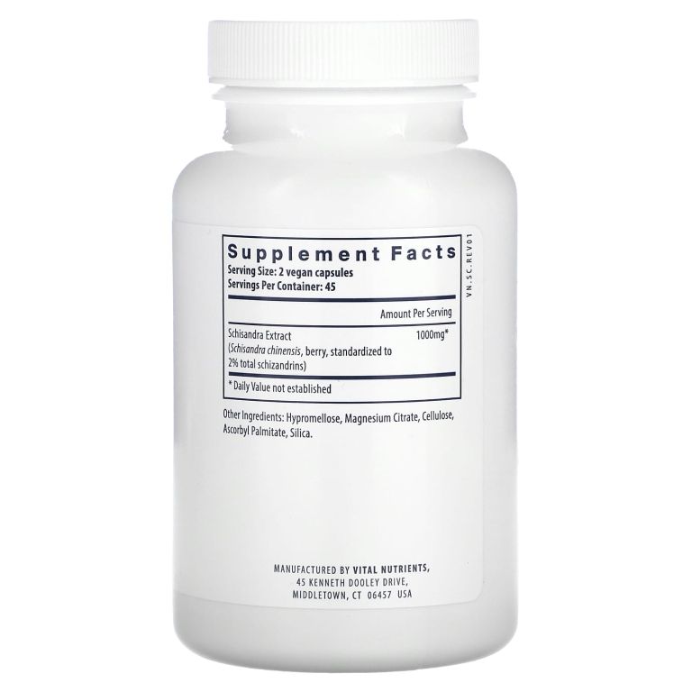 Vital Nutrients, Экстракт лимонника, 1000 мг, 90 веганских капсул (500 мг в каждой капсуле)