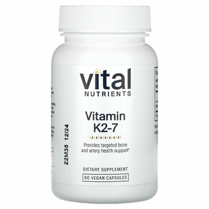 Vital Nutrients, Витамин K2-7, 60 веганских капсул (180 мкг в капсуле)