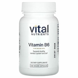 Vital Nutrients, Витамин B6, 100 мг, 100 веганских капсул