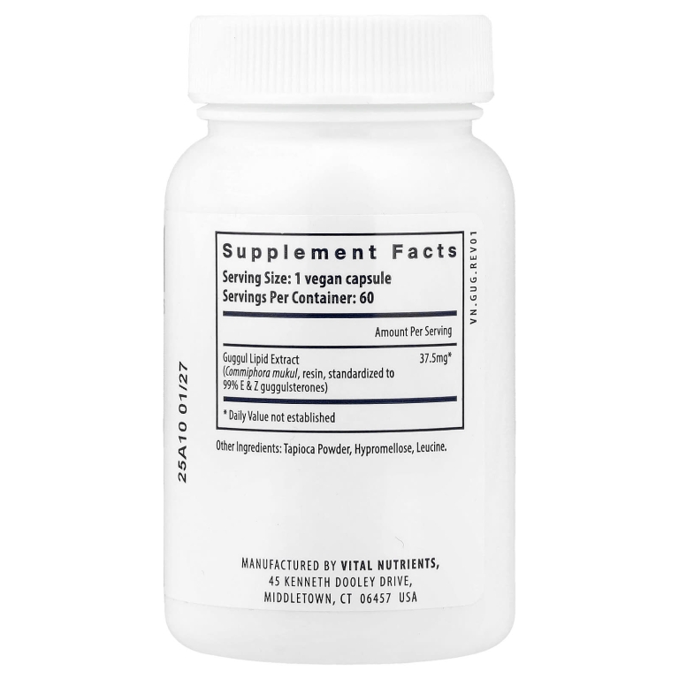 Vital Nutrients, Guggul E & Z, 60 веганских капсул (37,5 мг на капсулу) (Товар снят с продажи) 