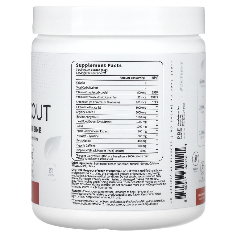TypeZero, Clean Pre-Workout, фруктовый пунш, 319 г (11,3 унции) (Товар снят с продажи) 