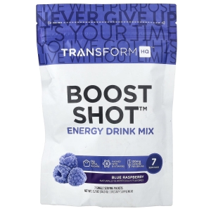 TransformHQ, Boost Shot™, смесь для энергетического напитка, голубая малина, 7 порционных пакетиков по 4,9 г (0,18 унции) (Товар снят с продажи) 