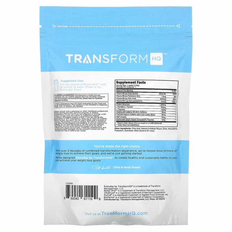 TransformHQ, Everyday, Boost Shot, апельсин, 32,45 г (1,1 унции) (Товар снят с продажи) 