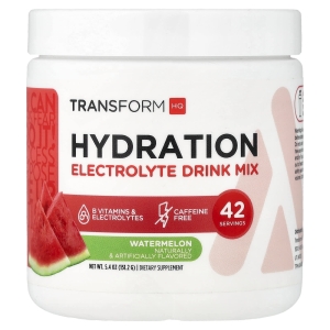 TransformHQ, Hydration, смесь для напитка с электролитами, без кофеина, арбуз, 151,2 г (5,4 унции) (Товар снят с продажи) 