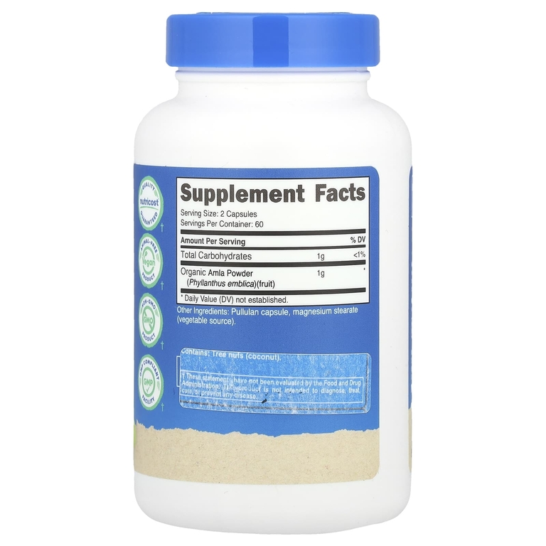 Nutricost, Амла, 120 капсул (0,5 г в 1 капсуле)
