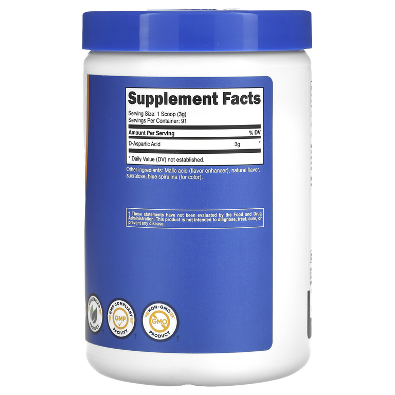 Nutricost, D-аспарагиновая кислота, голубая малина, 300 г (10,6 унции) (Товар снят с продажи) 