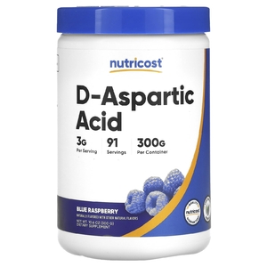 Nutricost, D-аспарагиновая кислота, голубая малина, 300 г (10,6 унции) (Товар снят с продажи) 