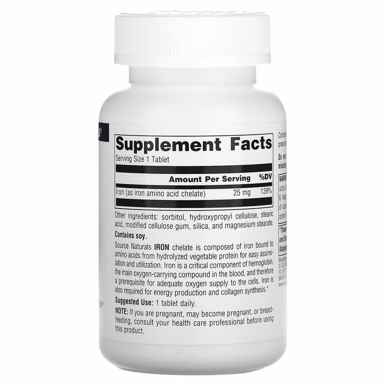 Source Naturals, Железо, 25 мг, 250 таблеток