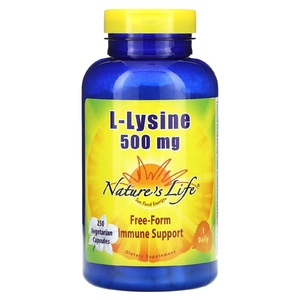 Nature's Life, L-лизин, 500 мг, 250 растительных капсул