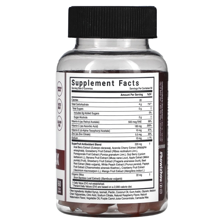 Zhou Nutrition, Superfruits Max, арбуз, 60 веганских жевательных мармеладок
