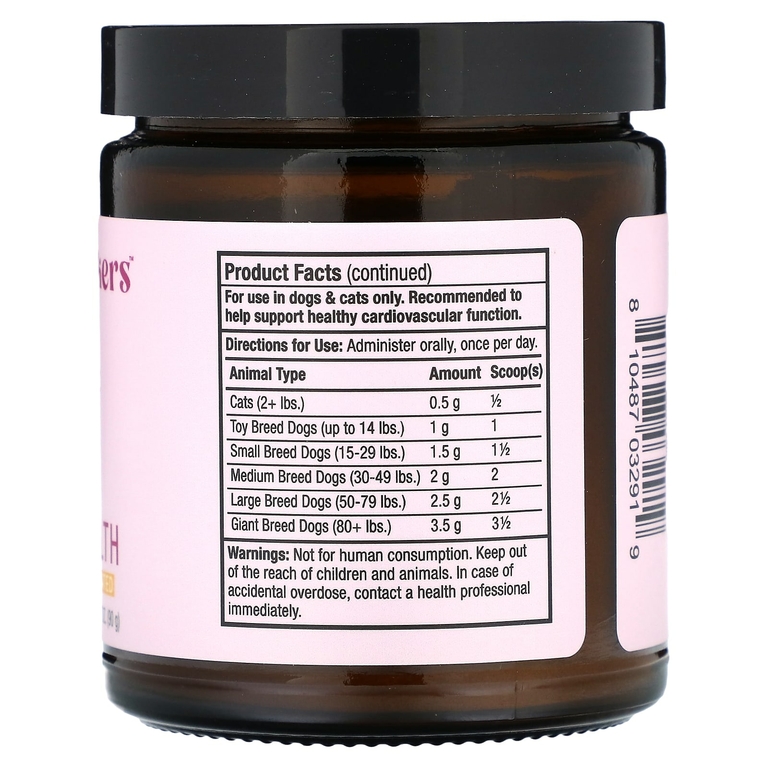 Dr. Mercola, Bark & Whiskers, добавка для здоровья сердца, для собак и кошек, 90 г (3,17 унции)