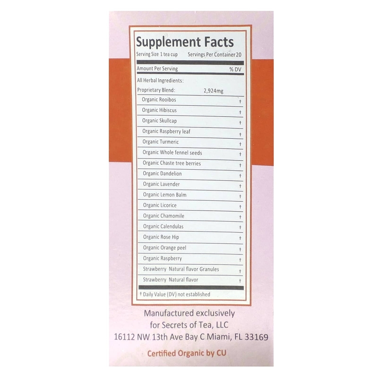 Secrets of Tea, Be Gone Fruits, органический чай с ПМС, без кофеина, 20 чайных пакетиков, 40 г (1,41 унции)