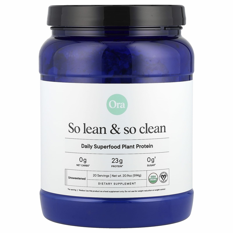 Ora, So Lean & So Clean, ежедневный суперпродукт из растительного белка, несладкий, 594 г (20,9 унции)