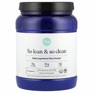 Ora, So Lean & So Clean, ежедневный суперпродукт из растительного белка, несладкий, 594 г (20,9 унции)