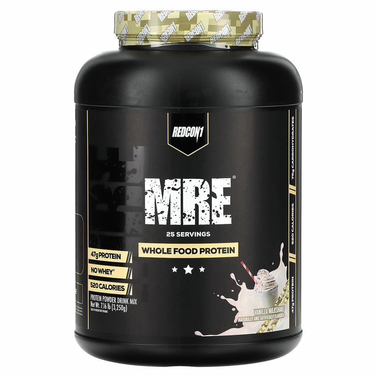 Redcon1, MRE, цельнопищевой протеин, со вкусом ванильного молочного коктейля, 3250 г (7,16 фунта)