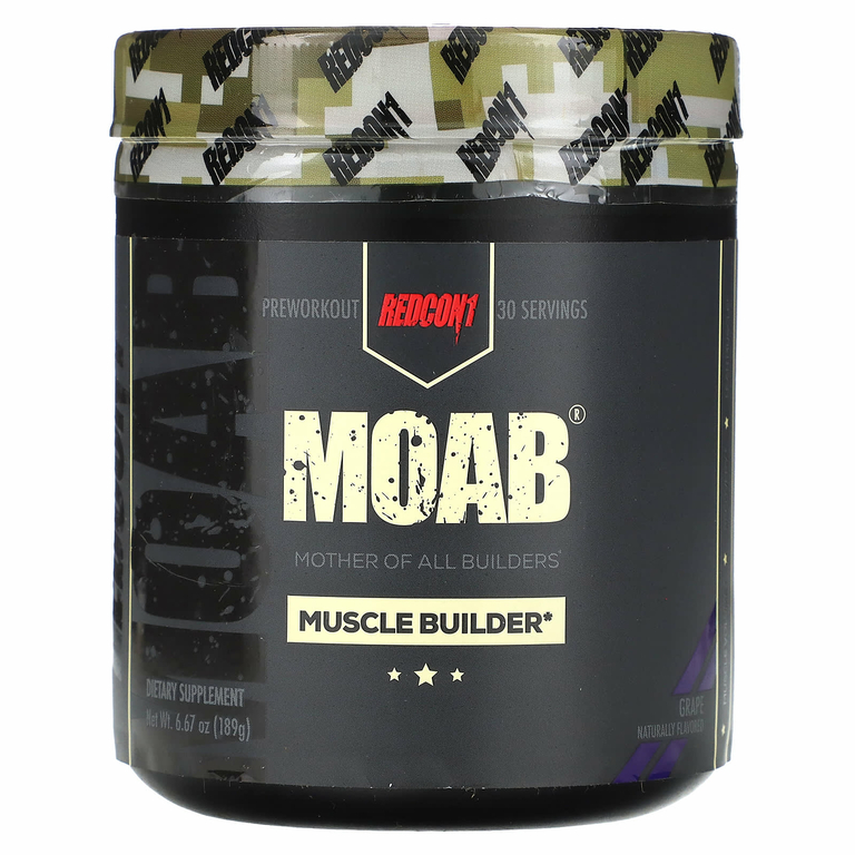 Redcon1, Moab, для наращивания мышечной массы, перед тренировкой, со вкусом винограда, 189 г (6,67 унции)