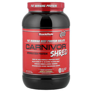 MuscleMeds, Мясоядный белок, гидролизованный ванильный карамель, 1,91 фунта (868 г)