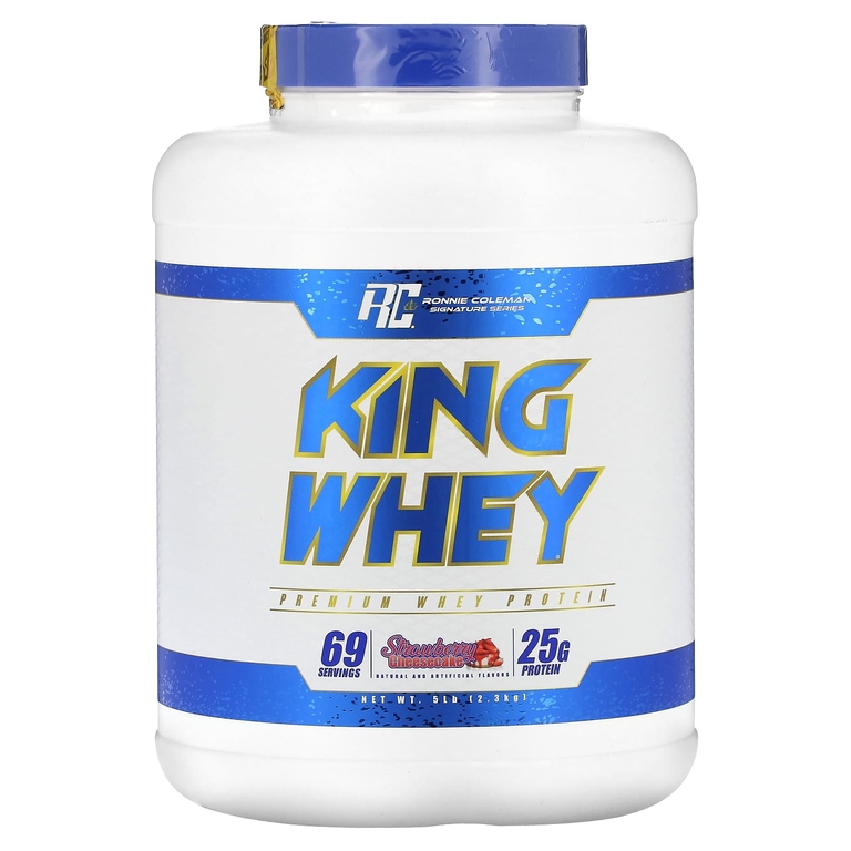 Ronnie Coleman, Signature Series, King Whey, клубничный чизкейк, 2,3 кг (5 фунтов)