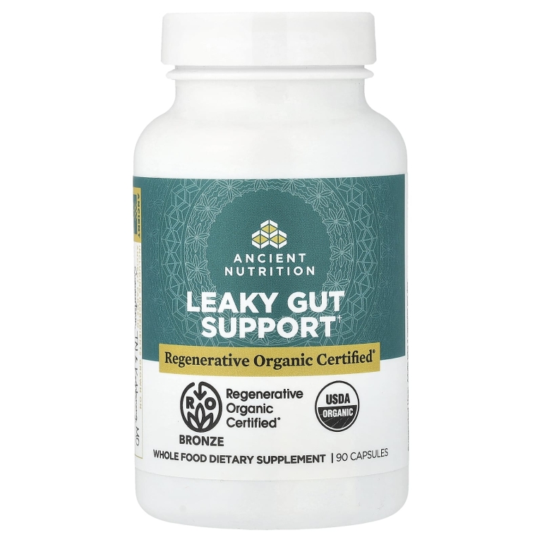 Ancient Nutrition, Leaky Gut, поддержка кишечника, 90 капсул
